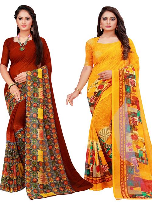 women's saree combo with blouse - 18742245 - Very Small Image - 1