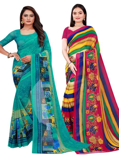 women's saree combo with blouse - 18742468 - Very Small Image - 1