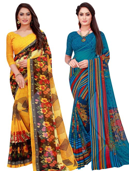 women's saree combo with blouse - 18742473 - Very Small Image - 1