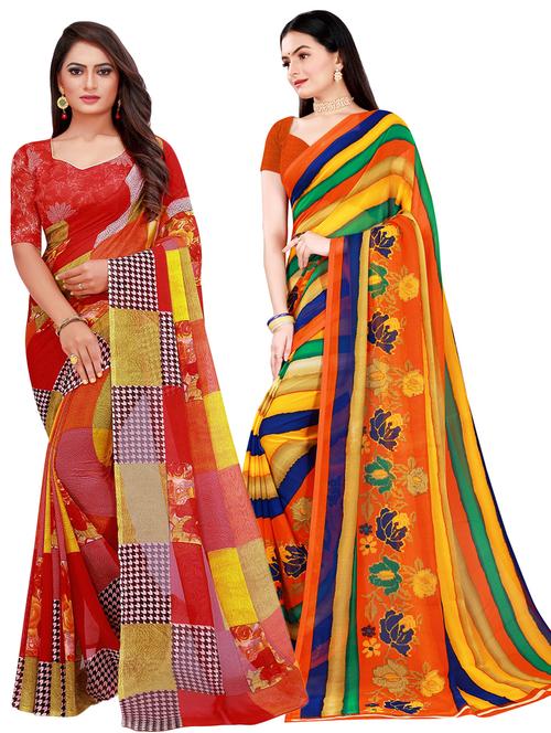 women's saree combo with blouse - 18742612 - Very Small Image - 1
