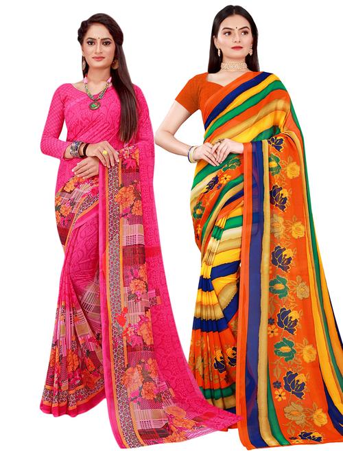 women's saree combo with blouse - 18742680 - Very Small Image - 1
