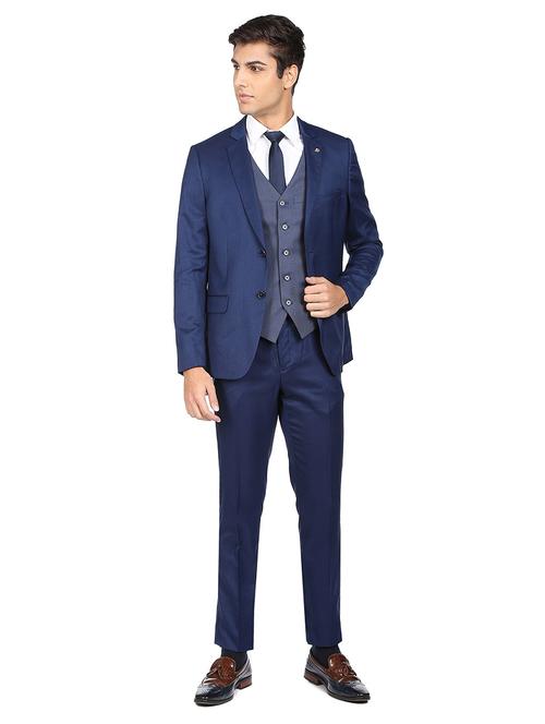 navy blue solid suit set - 18742945 - Very Small Image - 1