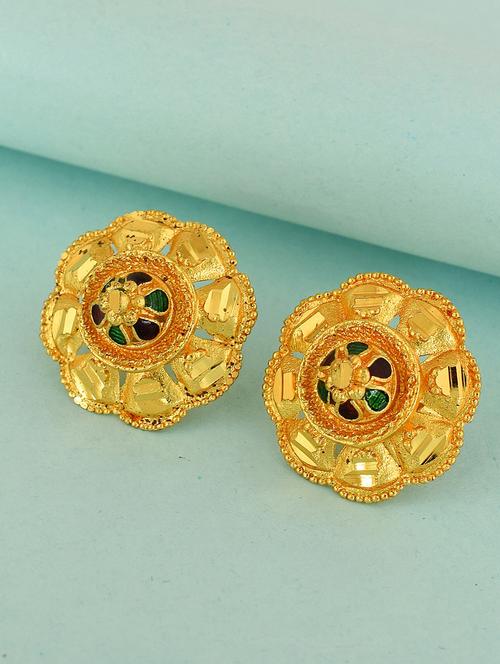 gold brass studs earring - 18743376 - Very Small Image - 1