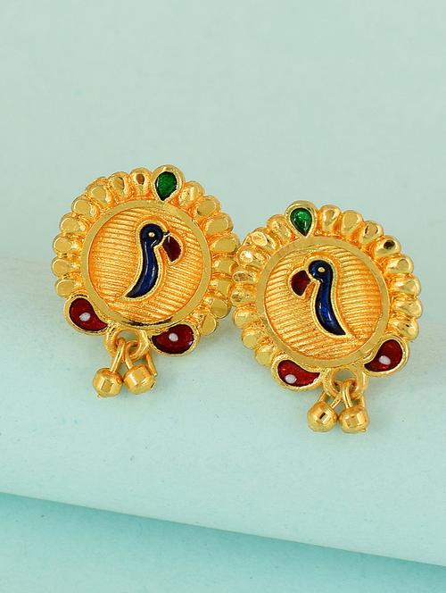 gold brass studs earring - 18743400 - Very Small Image - 1