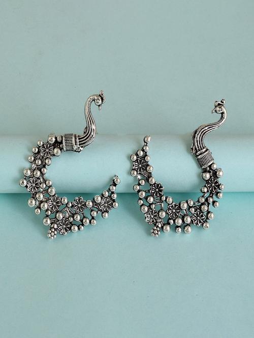 silver brass drop earring - 18743508 - Very Small Image - 1