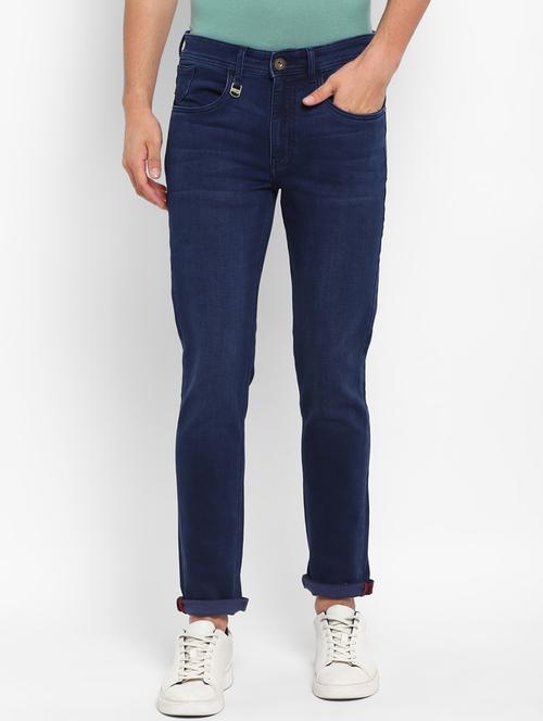 mens blue washed jean - 18743589 - Very Small Image - 1