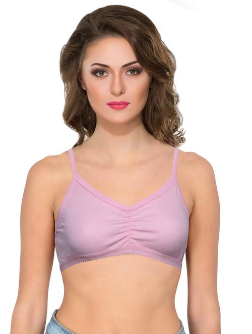 pink cotton blend regular bra - 18747637 - Very Small Image - 1