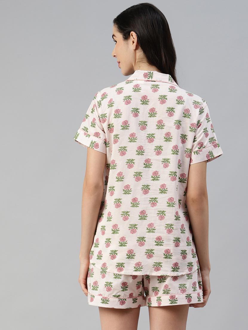 printed nightwear shorts set - 18754244 - Standard Image - 2
