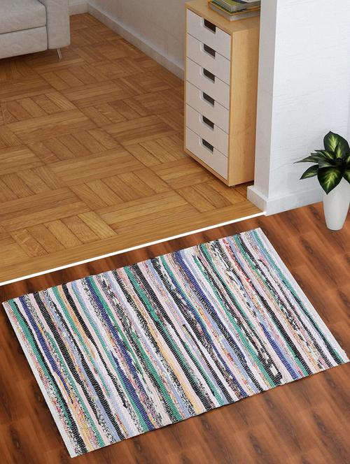 bright mix colored  rectangle shape cotton rug - 18757373 - Very Small Image - 1