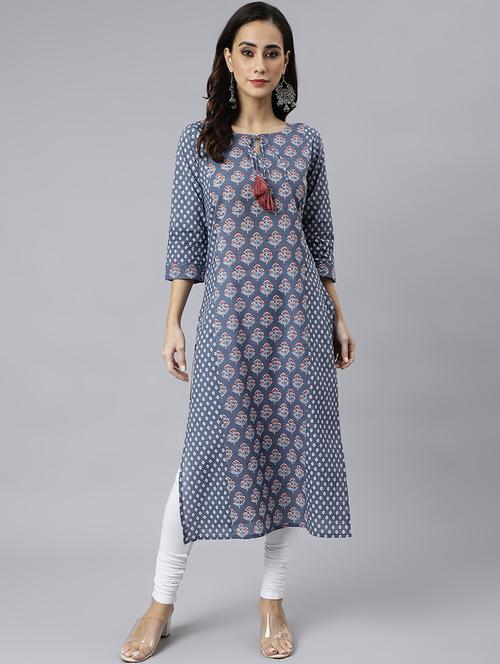women's straight kurta - 18757939 - Very Small Image - 1