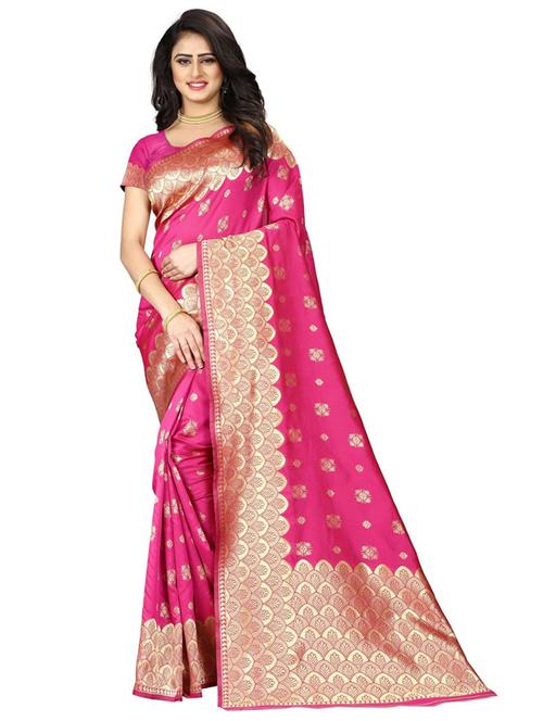 ethnic banarasi saree with blouse - 18758412 - Very Small Image - 1