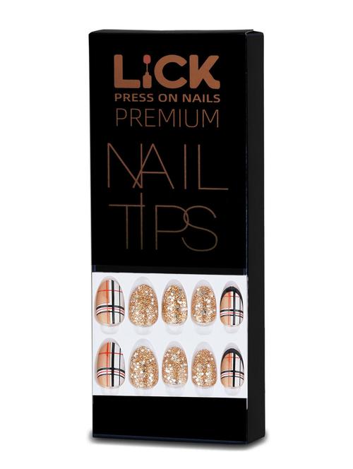 lick 30 pcs nude reusable artificial/fake/false acrylic nails with application kit - 18760861 - Very Small Image - 1