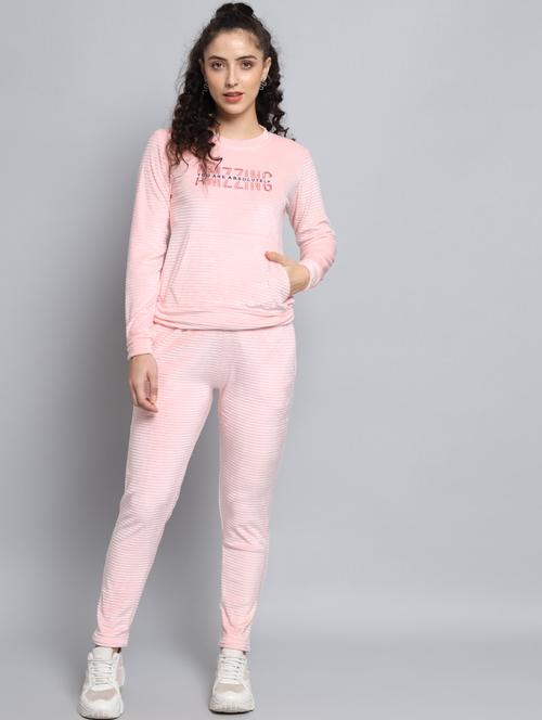 women long-sleeved striped active wear set - 18765291 - Very Small Image - 1