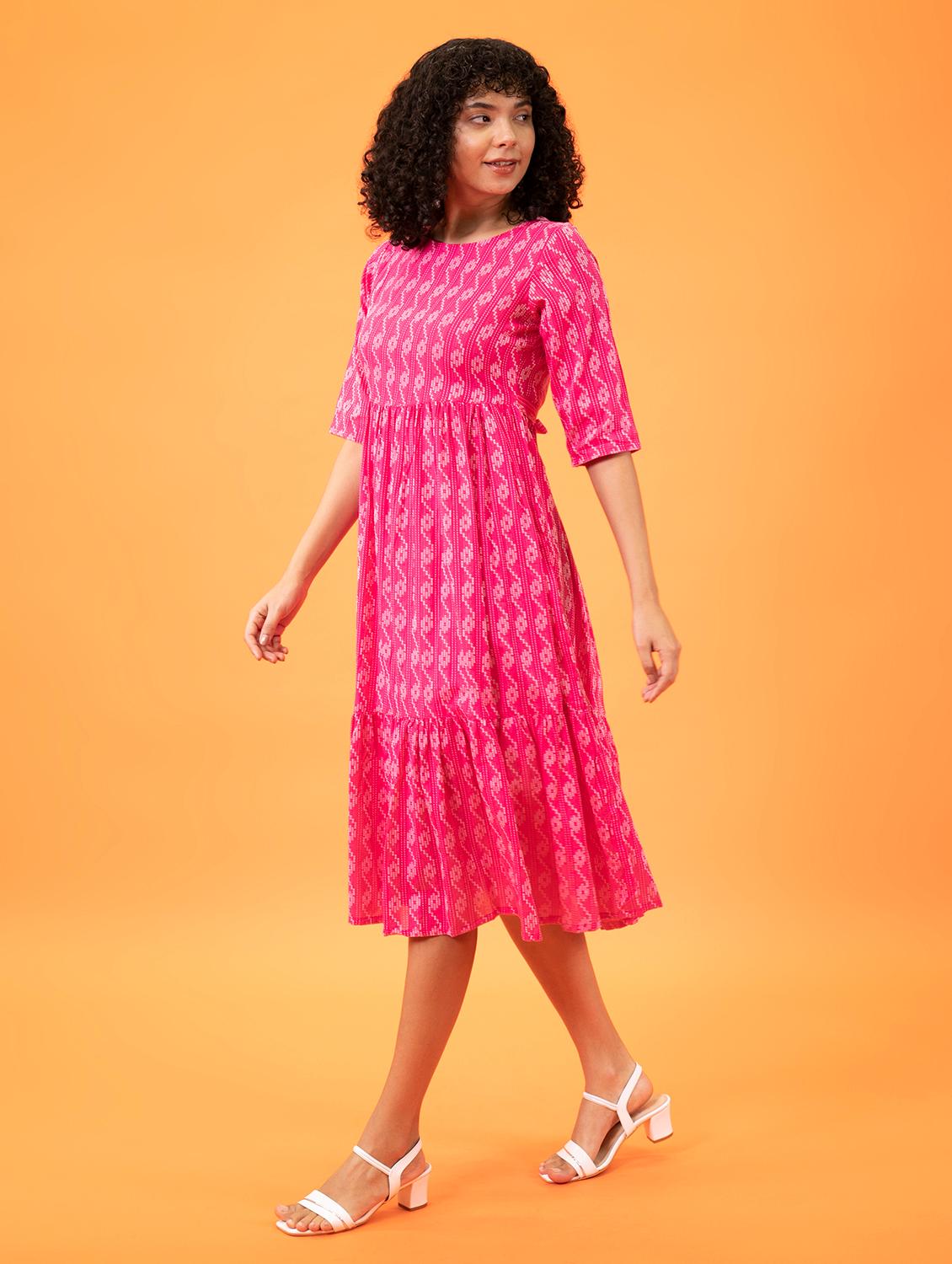 women's tiered dress printed dress - 18765329 - Zoom Image - 3