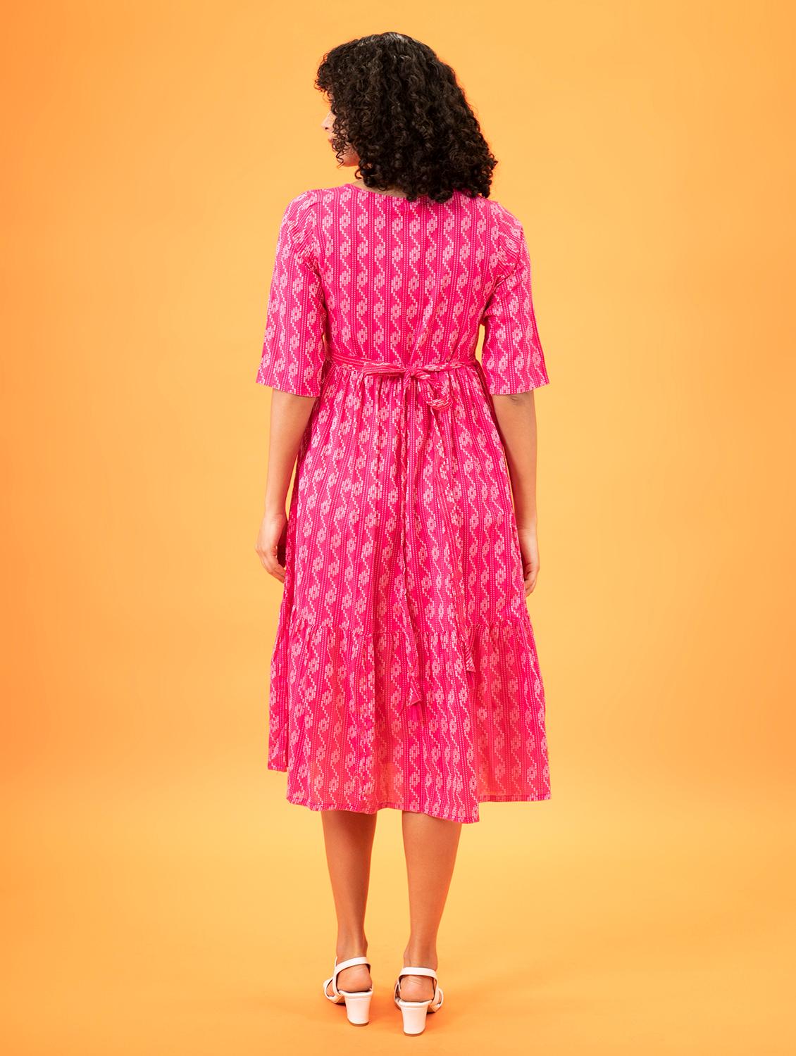 women's tiered dress printed dress - 18765329 - Zoom Image - 4