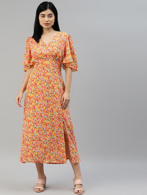 women's floral midi dress - 18765492 - Very Small Image - 1