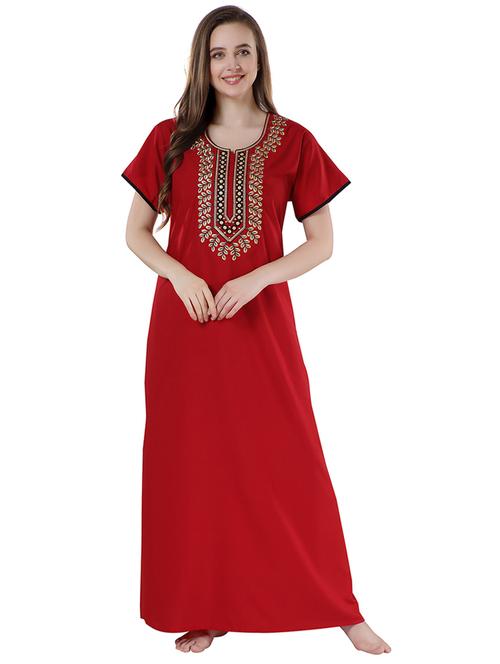 red cotton night gown - 18766048 - Very Small Image - 1