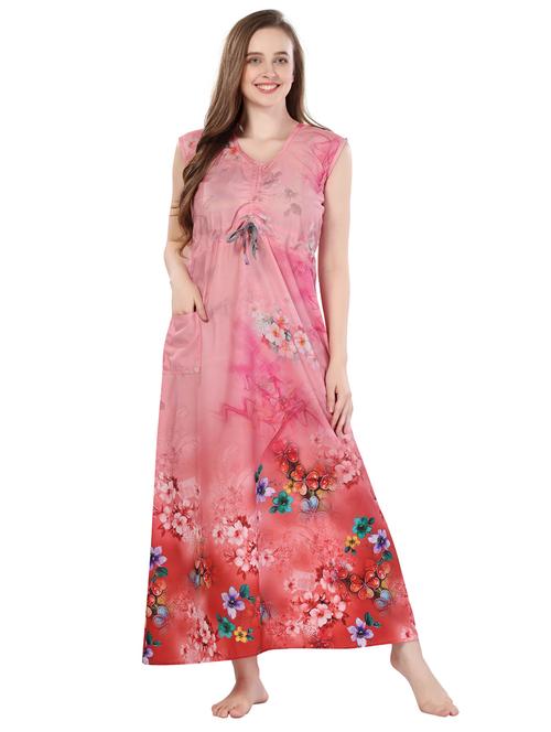 tie knot detail printed night gown  - 18766100 - Very Small Image - 1