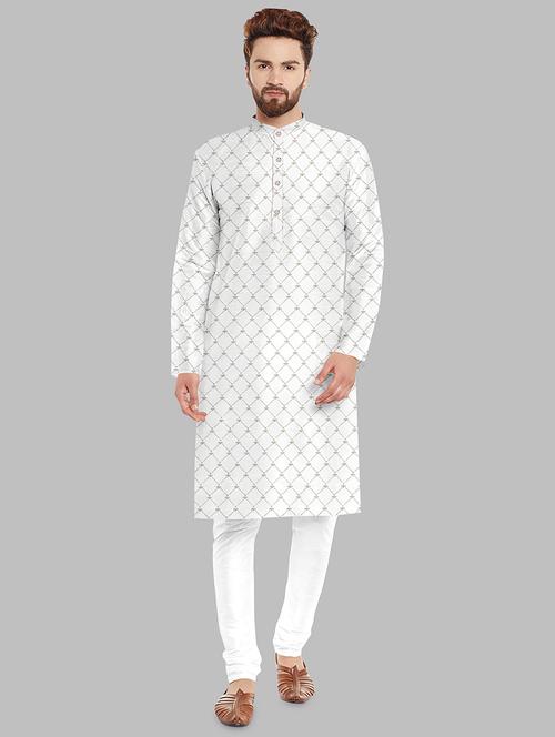 digital printed cotton kurta with pyjama - 18766534 - Very Small Image - 1