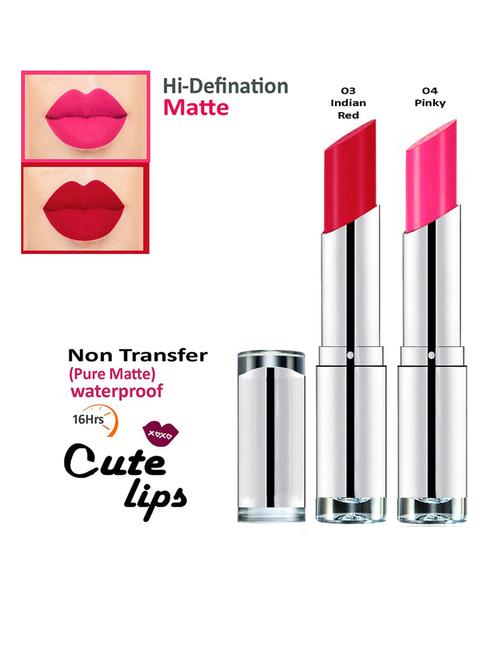 b. berry non transfer long lasting matte lipstick 2.4 gm each (combo # 03 indian red, 04 pinky) - 18766836 - Very Small Image - 1