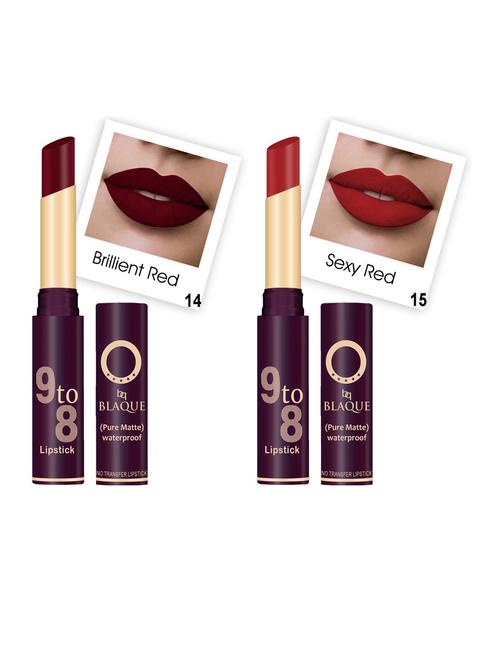 pure matte 9 to 8 long stay waterproof lipstick shade  14-15 - 18766909 - Very Small Image - 1