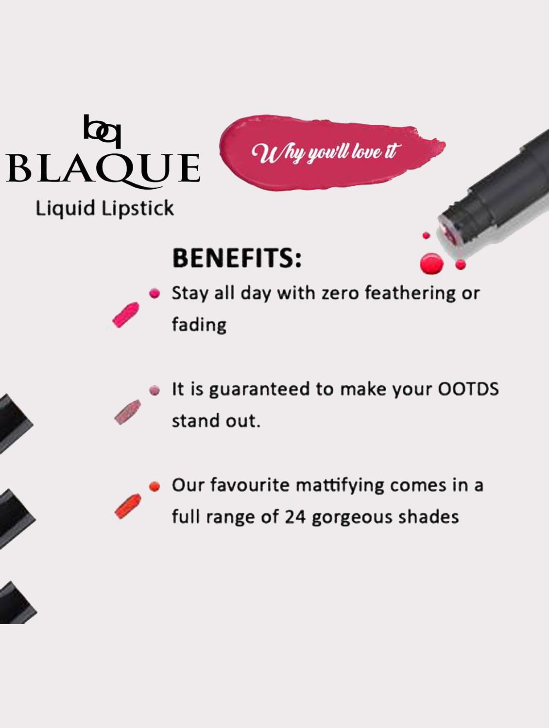 matte liquid lip gloss combo of 3 lipstick # 101-109-110 - 18767465 - Zoom Image - 2
