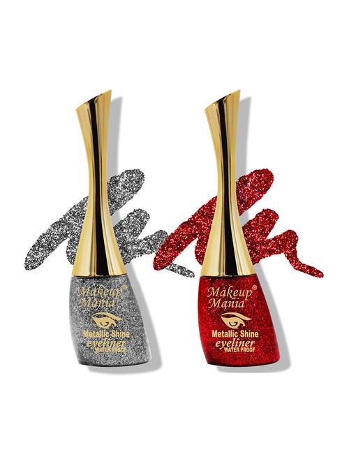 metallic shine glitter eyeliner, silver & red - shade 02-10 - 18767785 - Very Small Image - 1