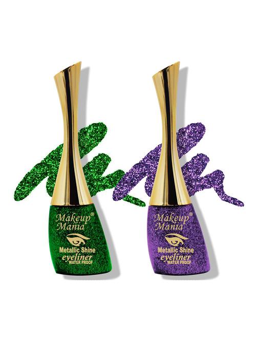 metallic shine glitter eyeliner, forest green & light purple - shade 06-16 - 18767864 - Very Small Image - 1