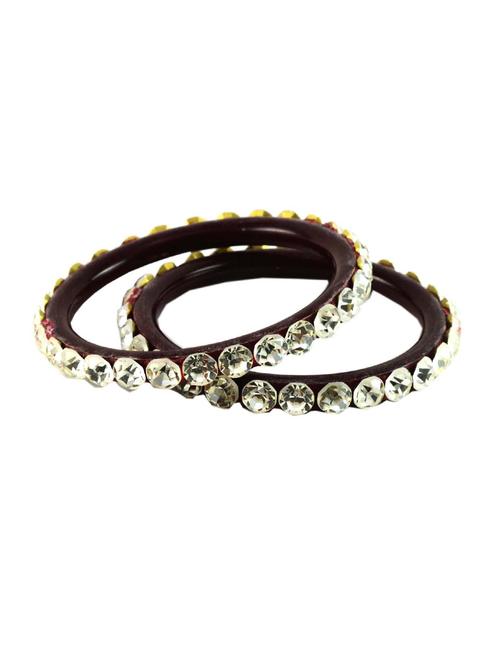 maroon coloured stone acrylic bangle with extra large size - 18768234 - Very Small Image - 1