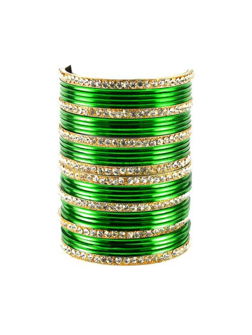 green stone acrylic-brass bangle with extra large size - 18768482 - Very Small Image - 1