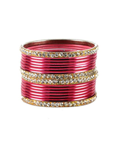 pink coloured stone brass bangle - 18768549 - Very Small Image - 1