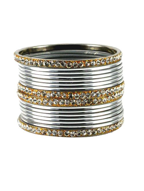 silver coloured stone brass bangle - 18768550 - Very Small Image - 1