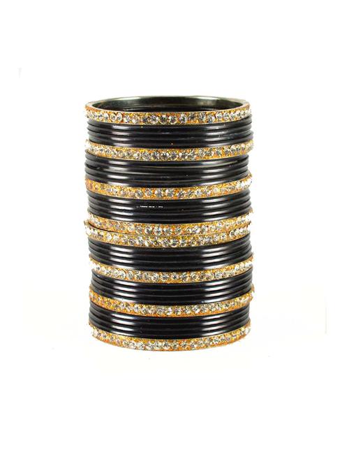 black coloured stone brass bangle - 18768568 - Very Small Image - 1
