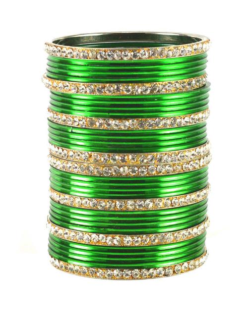 green coloured stone brass bangle - 18768592 - Very Small Image - 1