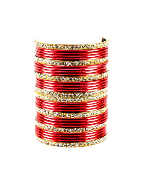 multi colored red stone brass  with extra large size bangle - 18768612 - Very Small Image - 1
