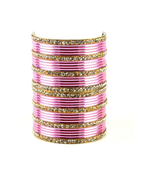 pink coloured stone brass bangle - 18768617 - Very Small Image - 1