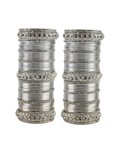 white stone brass bangle with extra large size - 18768692 - Very Small Image - 1