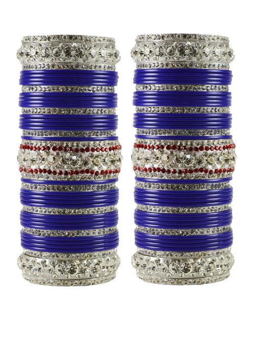 plain stones work bangles set - 18768749 - Very Small Image - 1