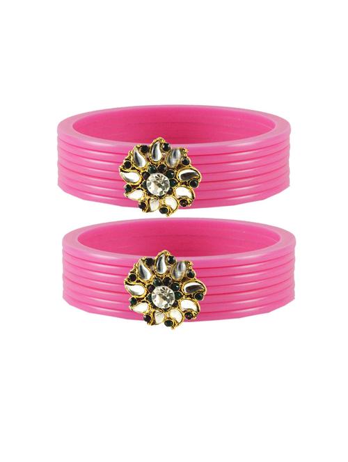 plain kundan work bangles set - 18768816 - Very Small Image - 1