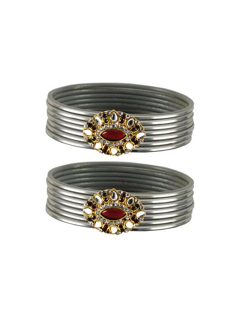 plain kundan work bangles set - 18768953 - Very Small Image - 1