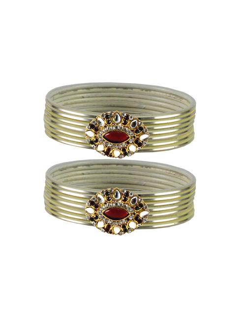 plain kundan work bangles set - 18768998 - Very Small Image - 1