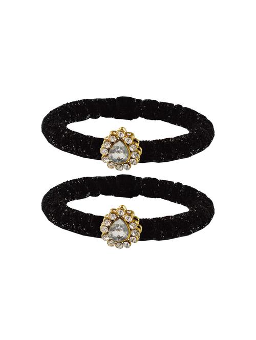stones work velvet bangle set  - 18769134 - Very Small Image - 1
