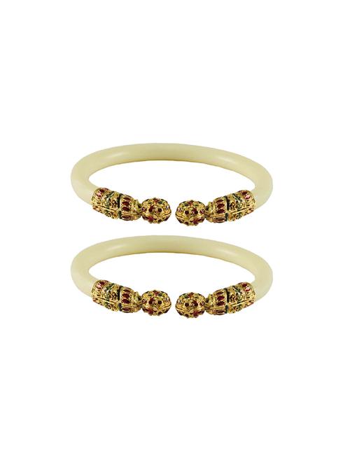 cream plain acrylic-brass bangle with very extra large size - 18769327 - Very Small Image - 1