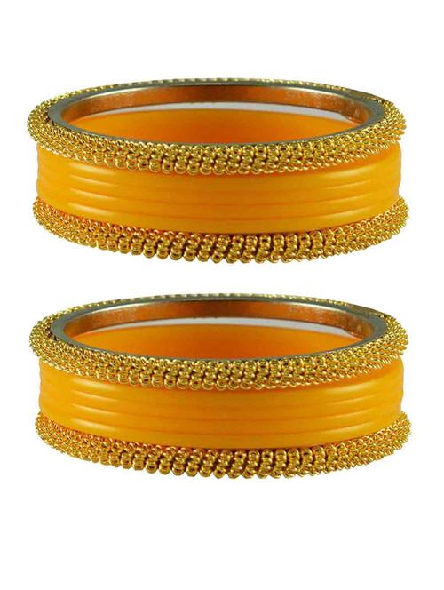 yellow plain acrylic-brass bangle with extra large size - 18769445 - Very Small Image - 1