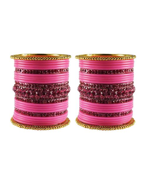 pink stone acrylic-brass bangle with extra large size - 18769704 - Very Small Image - 1