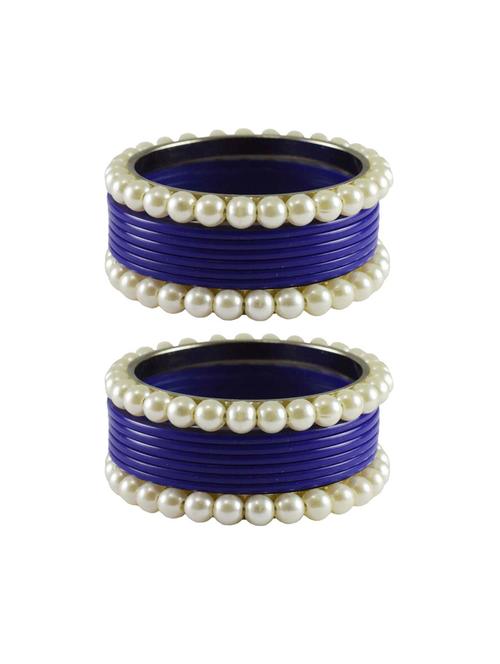 blue moti acrylic-brass bangle - 18770458 - Very Small Image - 1