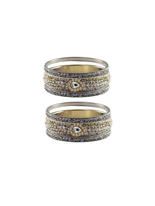 white stone stud brass bangle with extra large size - 18770614 - Very Small Image - 1