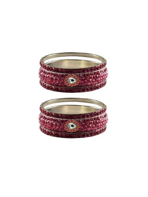 pink stone stud brass bangle with extra large size - 18770616 - Very Small Image - 1