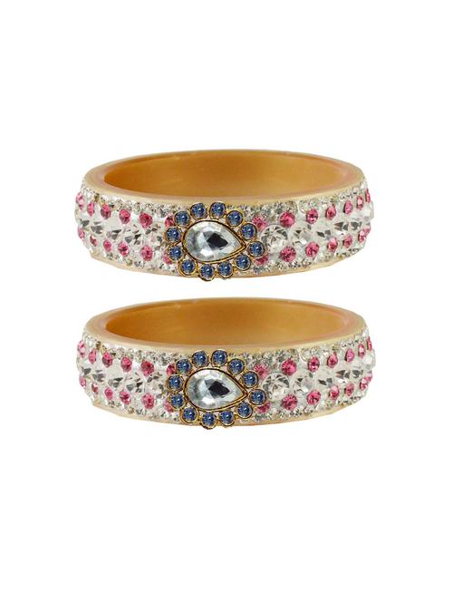 stone studded acrylic brass bangle with extra large size - 18770770 - Very Small Image - 1