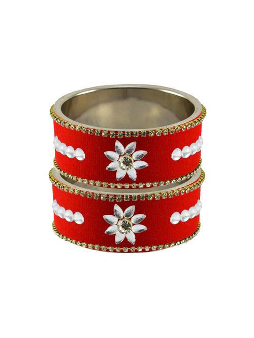 red coloured stone stud metal bangle - 18771415 - Very Small Image - 1